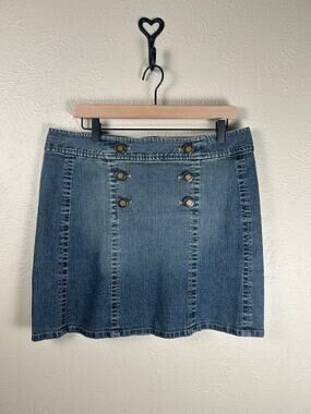 Vintage 90’s Denim Mini Skirt Size 12 Jones Wear Jeans Micro Y2K Preppy Cute